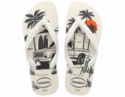 Chinelo Havaianas Aloha - Branco/Verde Olive Atacado