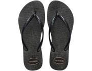 Chinelo Havaianas Slim Gloss - Preto/Prata Atacado