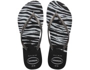 Chinelo Havaianas Slim Animals - Preto/Prata Atacado