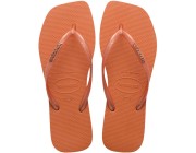 Chinelo Havaianas Slim Square Logo Metalic - Laranja Cerrado Atacado