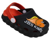 Clog Infantil Pingo Doce Babu SAL - Preto/Laranja Atacado