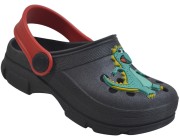 Clog Infantil Kidstep - Preto/Vermelho Atacado