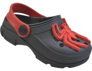 Clog Infantil Kidstep - Preto/Vermelho Atacado