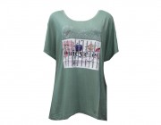 Blusa T-Shirt City Lady Plus Size - Verde Escuro Atacado