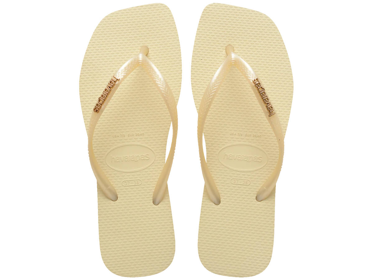 Chinelo Havaianas Slim Square Logo Metallic