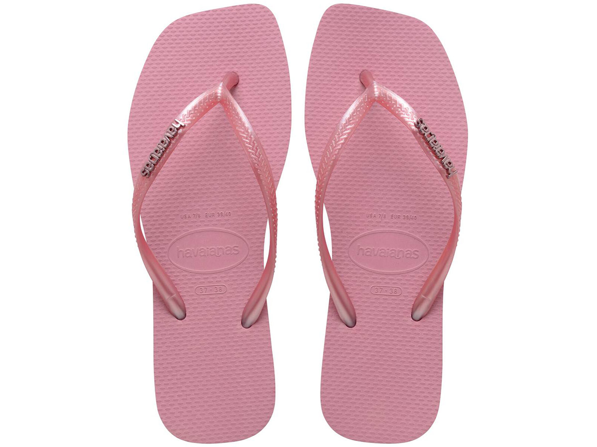 Chinelo Havaianas Slim Square Logo Metallic