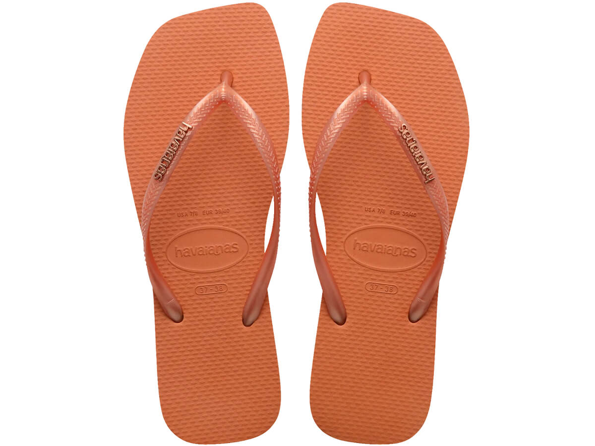 Chinelo Havaianas Slim Square Logo Metalic